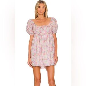 For Love & Lemons Floral Puff Sleeve Dress